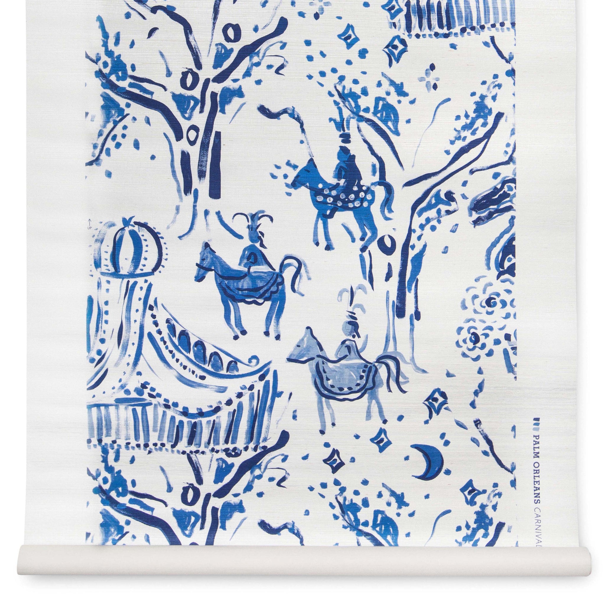 CARNIVAL TOILE - DELFT GRASSCLOTH – PALM ORLEANS