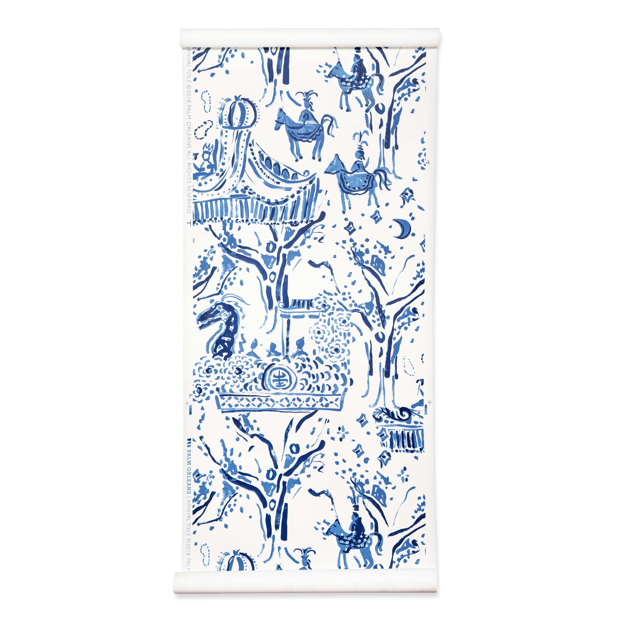 【原画 18×18cm】春の抽象画：Vernal Flow CARNIVAL TOILE - DELFT WALLPAPER – PALM ORLEANS